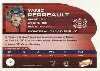 2002-03 Pacific Atomic - Hobby Parallel #56 Yanic Perreault Back