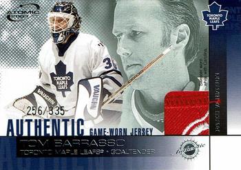 2002-03 Pacific Atomic - Authentic Game-Worn Jersey Patch Variation #22 Tom Barrasso Front