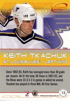 2002-03 Pacific Atomic - Super Colliders #13 Keith Tkachuk Back