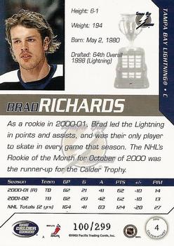 2002-03 Pacific Calder - Silver #4 Brad Richards Back