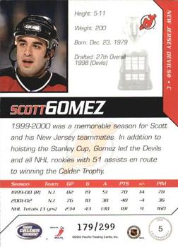 2002-03 Pacific Calder - Silver #5 Scott Gomez Back