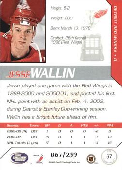 2002-03 Pacific Calder - Silver #67 Jesse Wallin Back