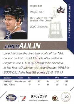 2002-03 Pacific Calder - Silver #120 Jared Aulin Back