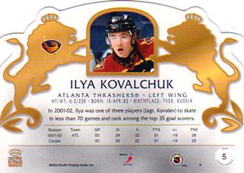 2002-03 Pacific Crown Royale - Retail (Silver) #5 Ilya Kovalchuk Back