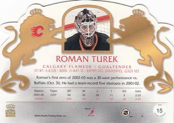 2002-03 Pacific Crown Royale - Retail (Silver) #15 Roman Turek Back