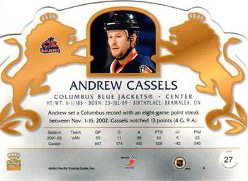2002-03 Pacific Crown Royale - Retail (Silver) #27 Andrew Cassels Back
