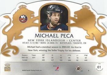 2002-03 Pacific Crown Royale - Retail (Silver) #61 Michael Peca Back