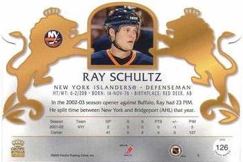 2002-03 Pacific Crown Royale - Retail (Silver) #126 Ray Schultz Back