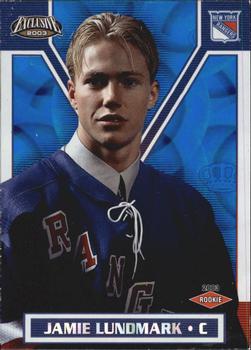 2002-03 Pacific Exclusive - Blue #185 Jamie Lundmark Front