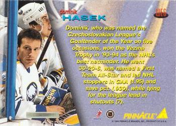 1994-95 Pinnacle - World Edition #WE6 Dominik Hasek Back