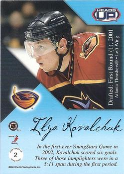 2002-03 Pacific Heads Up - Head First #2 Ilya Kovalchuk Back