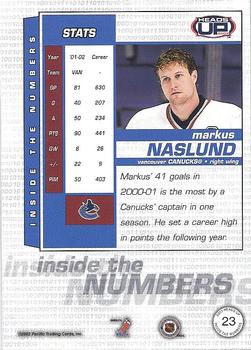 2002-03 Pacific Heads Up - Inside the Numbers #23 Markus Naslund Back