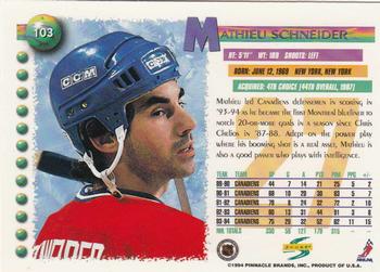 1994-95 Score #103 Mathieu Schneider Back