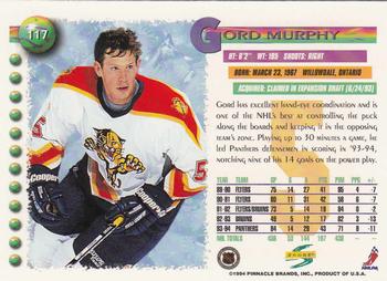 1994-95 Score #117 Gord Murphy Back