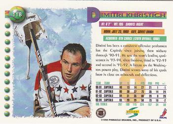 1994-95 Score #118 Dimitri Khristich Back