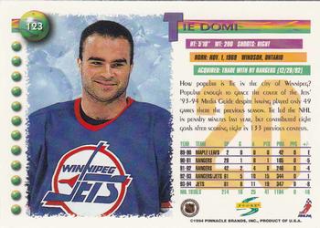 1994-95 Score #123 Tie Domi Back