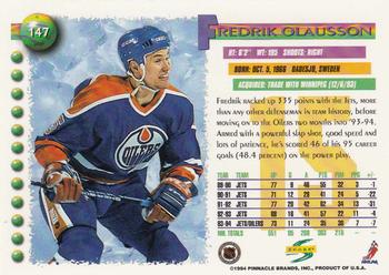 1994-95 Score #147 Fredrik Olausson Back