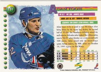 1994-95 Score #151 Adam Foote Back