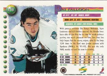 1994-95 Score #152 Pat Falloon Back