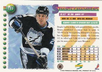 1994-95 Score #153 Shawn Chambers Back