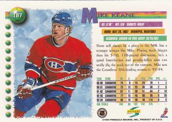 1994-95 Score #187 Mike Keane Back