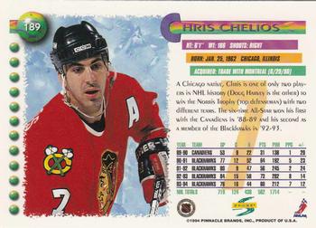 1994-95 Score #189 Chris Chelios Back