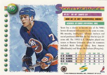 1994-95 Score #195 Scott Lachance Back