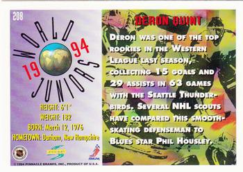 1994-95 Score #208 Deron Quint Back