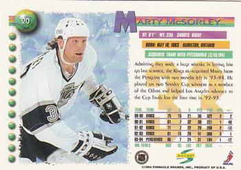1994-95 Score #20 Marty McSorley Back