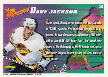 1994-95 Score #216 Dane Jackson Back