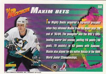 1994-95 Score #232 Maxim Bets Back