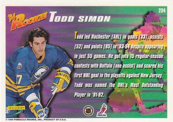 1994-95 Score #234 Todd Simon Back