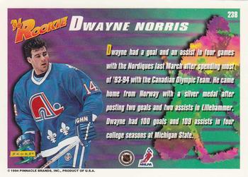 1994-95 Score #238 Dwayne Norris Back