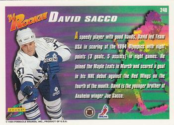 1994-95 Score #240 David Sacco Back