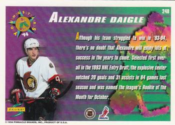 1994-95 Score #248 Alexandre Daigle Back