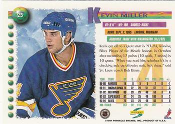 1994-95 Score #25 Kevin Miller Back
