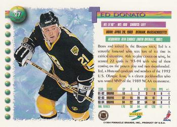 1994-95 Score #27 Ted Donato Back