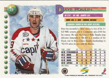 1994-95 Score #38 Dave Poulin Back