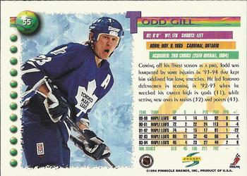 1994-95 Score #55 Todd Gill Back