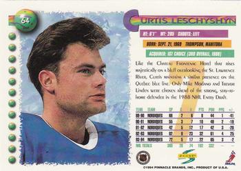 1994-95 Score #64 Curtis Leschyshyn Back
