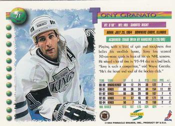 1994-95 Score #71 Tony Granato Back
