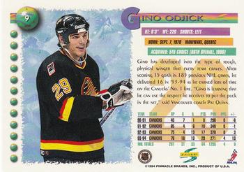 1994-95 Score #9 Gino Odjick Back