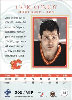2002-03 Pacific Private Stock Reserve - Blue #13 Craig Conroy Back