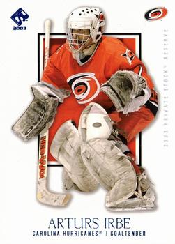 2002-03 Pacific Private Stock Reserve - Blue #17 Arturs Irbe Front