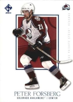 2002-03 Pacific Private Stock Reserve - Blue #24 Peter Forsberg Front