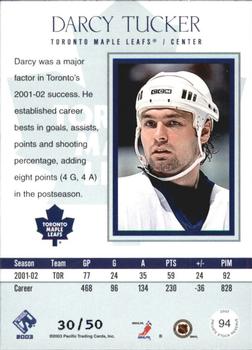 2002-03 Pacific Private Stock Reserve - Red #94 Darcy Tucker Back