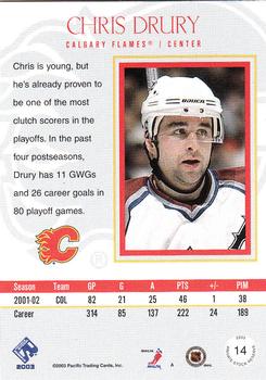 2002-03 Pacific Private Stock Reserve - Retail #14 Chris Drury Back