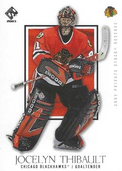 2002-03 Pacific Private Stock Reserve - Retail #21 Jocelyn Thibault Front