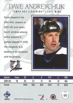 2002-03 Pacific Private Stock Reserve - Retail #90 Dave Andreychuk Back