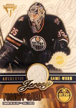 2002-03 Pacific Private Stock Titanium - Jerseys #29 Tommy Salo Front